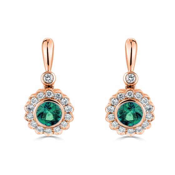 1.30ct Emerald Scalloped Drop Earrings