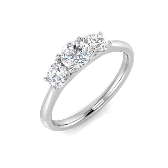 0.71ct LAB/LAB Round Cut Lab Diamond 3 Stone Rings