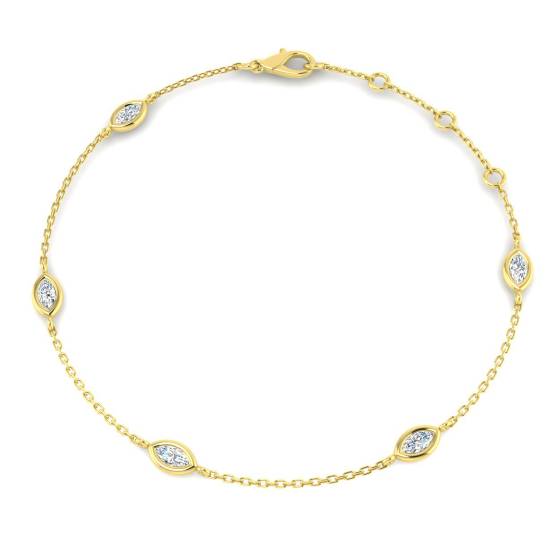 0.4ct VS/Other Marquise Cut Labgrown Diamond Spectacle & Solitaire Bracelets