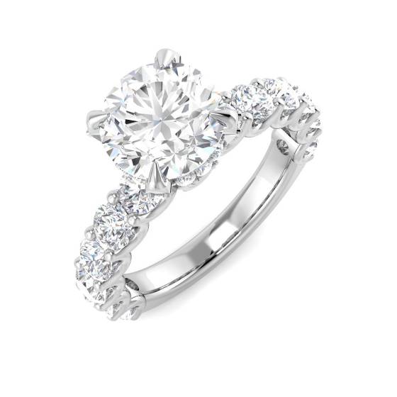 3.87ct VS2/D Round Cut Labgrown Diamond Engagement Rings Rings