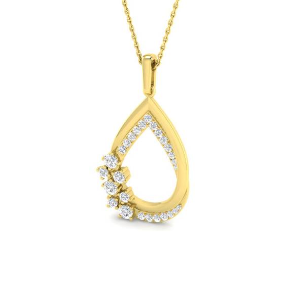 0.58ct SI1/G Round Cut Natural Diamond Fancy Pendants