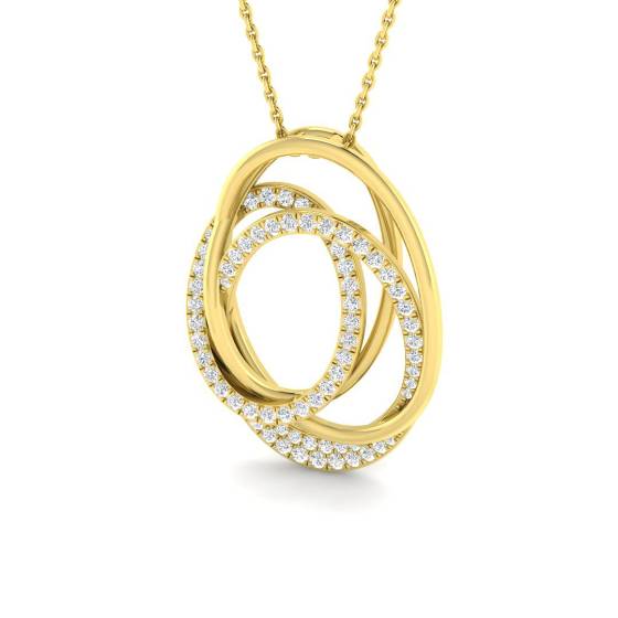 0.58ct SI2/G Round Cut Natural Diamond Fancy Pendants