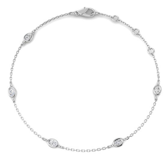 0.26ct VS/Other Oval Cut Labgrown Diamond Spectacle & Solitaire Bracelets