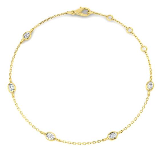 0.26ct VS/Other Oval Cut Labgrown Diamond Spectacle & Solitaire Bracelets