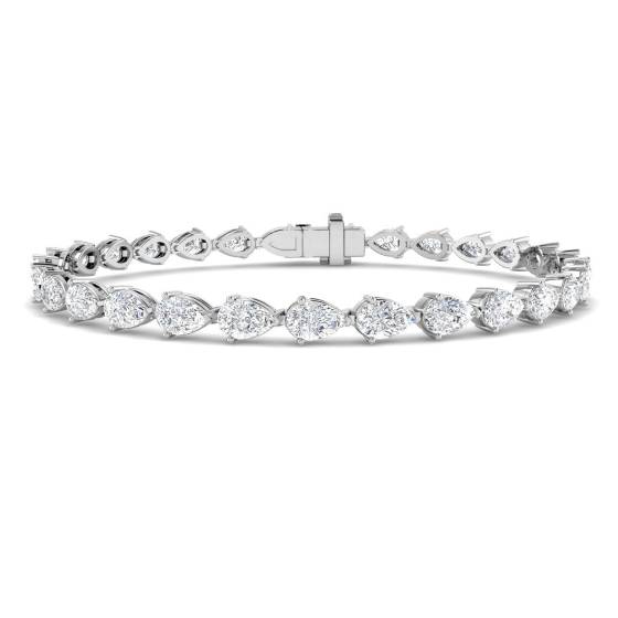 7.6ct VS/Other Pear Cut Labgrown Diamond Tennis Bracelets