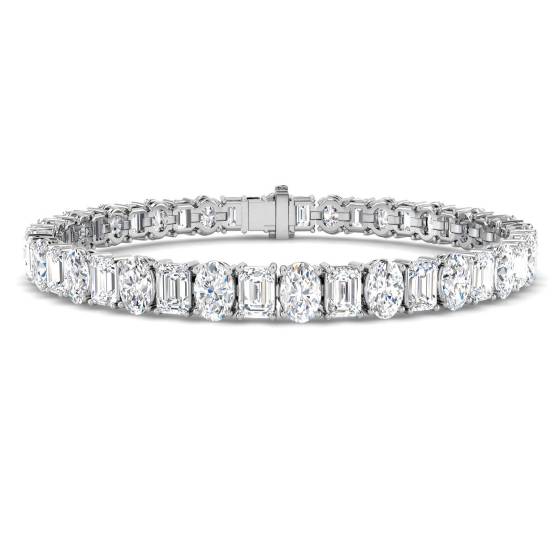 17.4ct VS/Other Emerald Cut Labgrown Diamond Tennis Bracelets