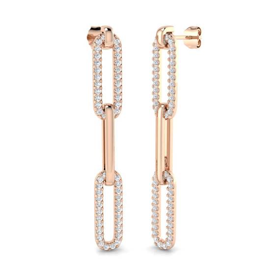 1.00ct Round Diamond Paper Clip Earrings