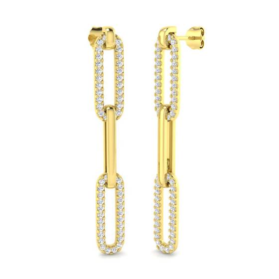 1.00ct Round Diamond Paper Clip Earrings