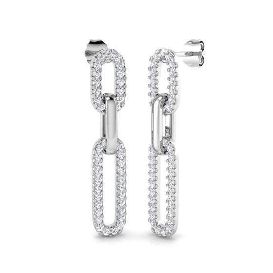 0.80ct Round Diamond Paper Clip Earrings