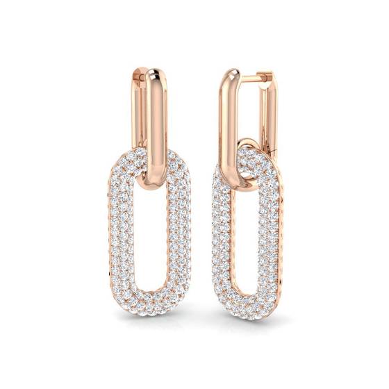 1.50ct Round Diamond Paper Clip Earrings