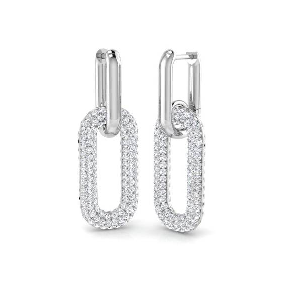 1.50ct Round Diamond Paper Clip Earrings