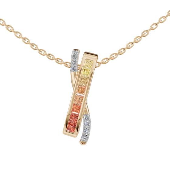 Ombre Sapphire Twist Pendant