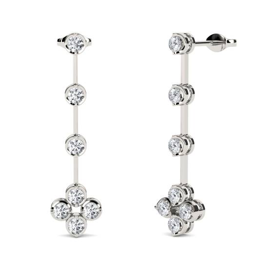Elegant Round Diamond Drop Earrings