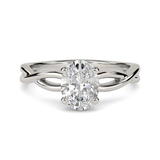 Infinity Love Swirl Oval Diamond Engagement Ring