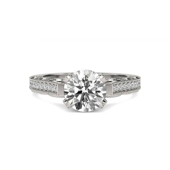 Unique Round Diamond Vintage Ring