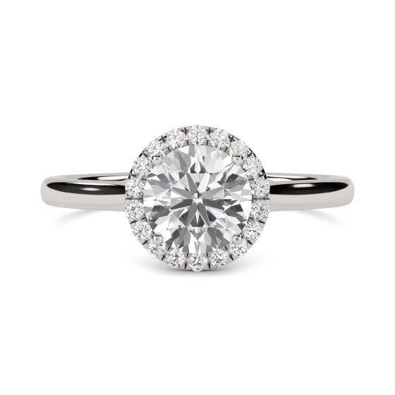 Round Diamond Single Halo Ring