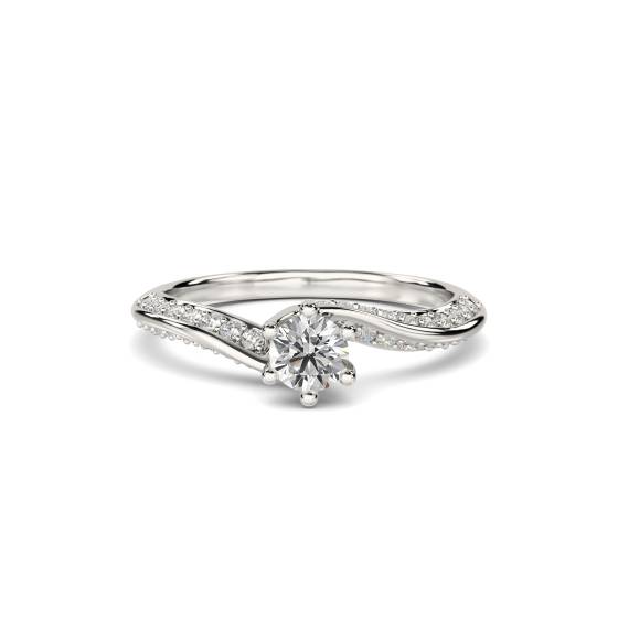 Round Shoulder Set Diamond Engagement Ring