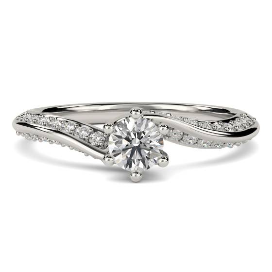 Round Shoulder Set Diamond Engagement Ring