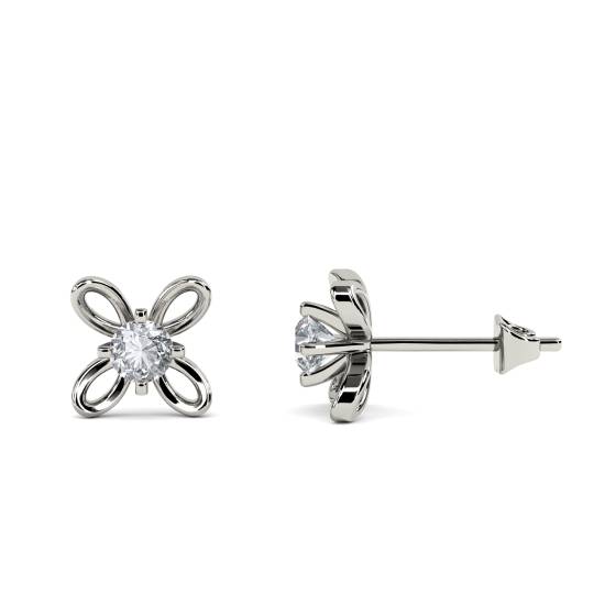Round Flower Diamond Designer Earrings