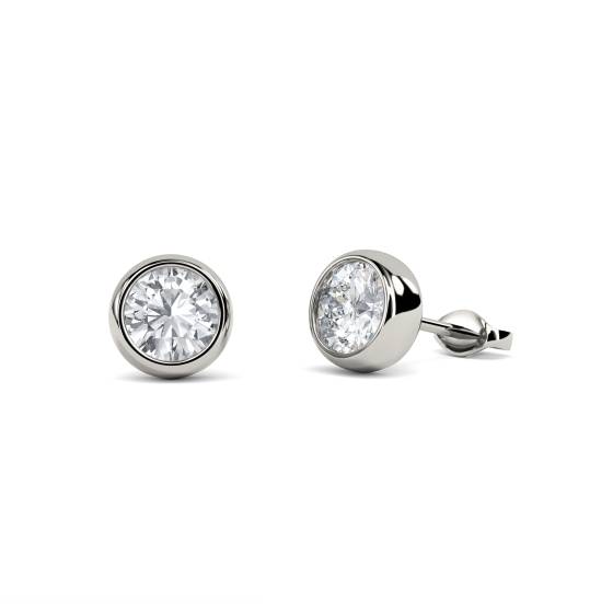 Modern Round Diamond Stud Earrings