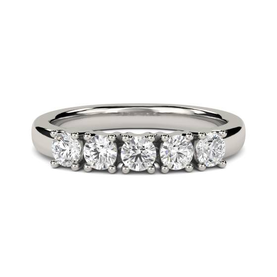 1.60ct I1/H-I 5 Stone Natural Diamond Ring in Platinum