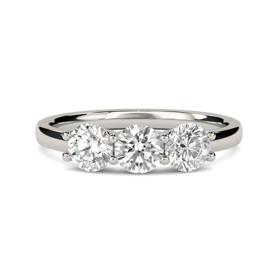 0.30ct VS/E-F Natural Diamond Trilogy Ring