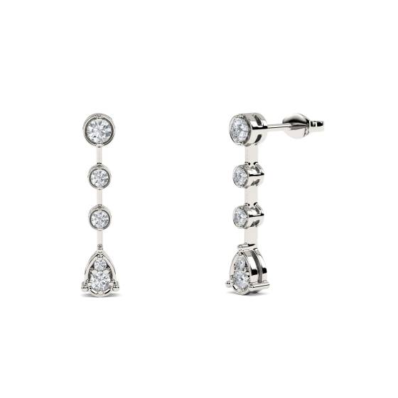 Elegant Round Diamond Drop Earrings