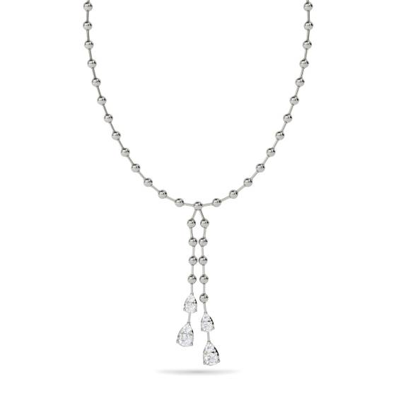 1.55ct Elegant Round Diamond Two Drop Necklace
