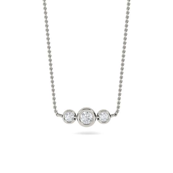 Three Stone Diamond Necklace