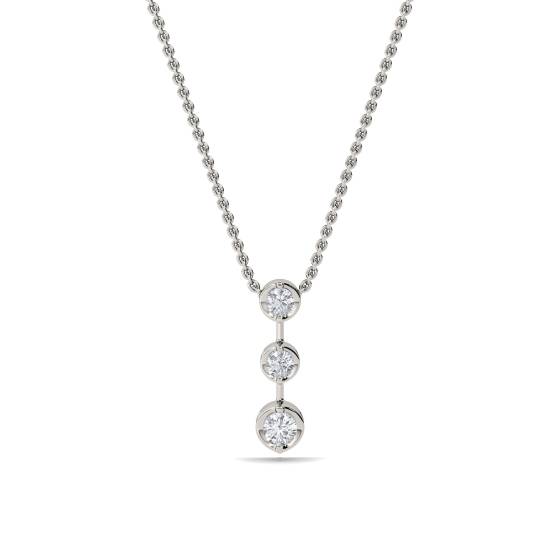 Elegant Round Diamond Trilogy Pendant