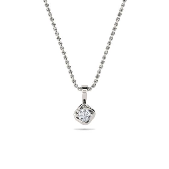 Love Knot Round Diamond Solitare Pendant