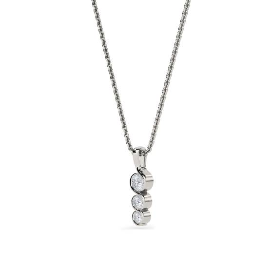 Modern Round Diamond Trilogy Pendant