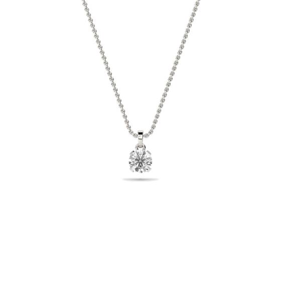 Cradle Round Diamond Solitaire Pendant