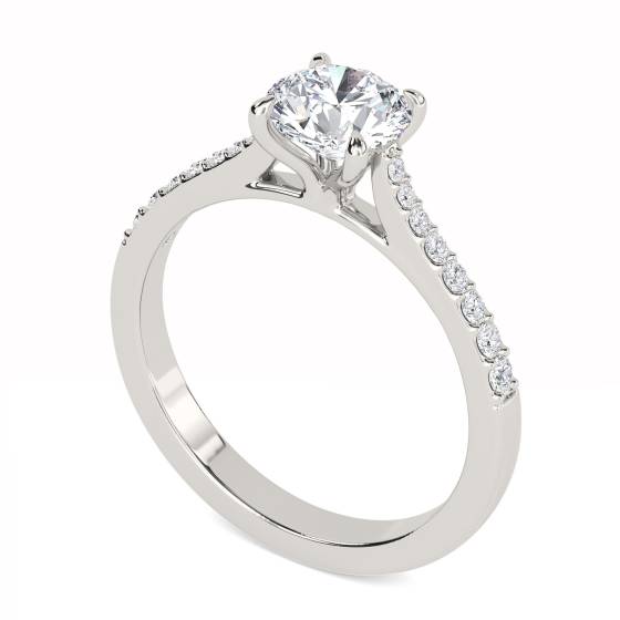 0.90ct VS2/E Natural Diamond Shoulder Set Ring