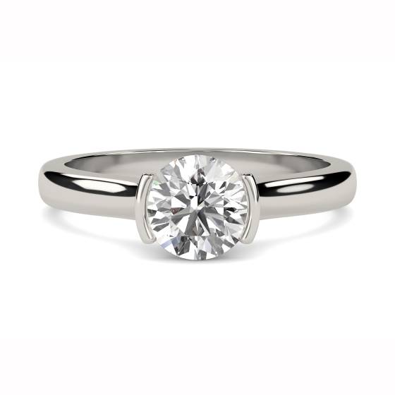 Round Diamond Bezel Set Engagement Ring