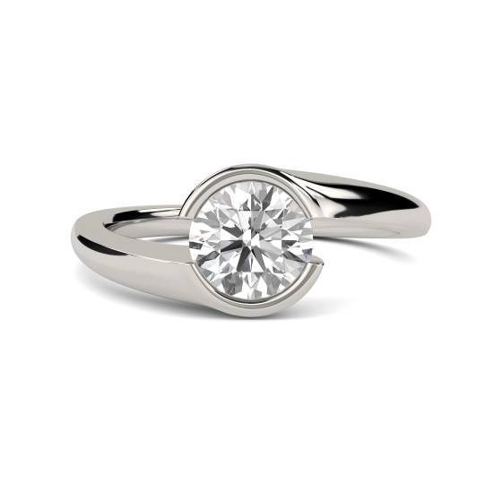 Round Diamond Bezel Set Engagement Ring
