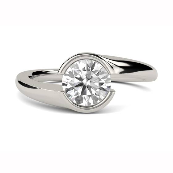 Round Diamond Bezel Set Engagement Ring