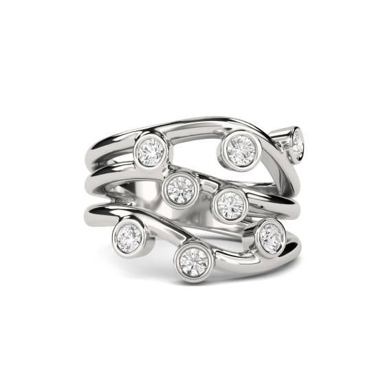 3 Round Diamond Bezel Set Stacking Dress Rings