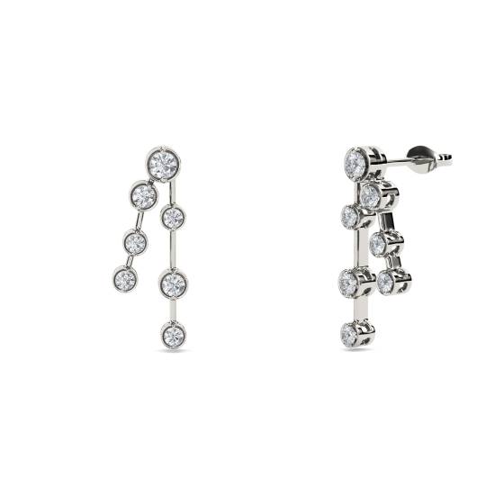 Elegant Round Diamond Drop Earrings