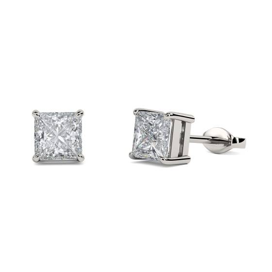 Classic Princess Diamond Stud Earrings