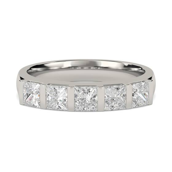 5 Stone Princess Diamond Half Eternity Ring