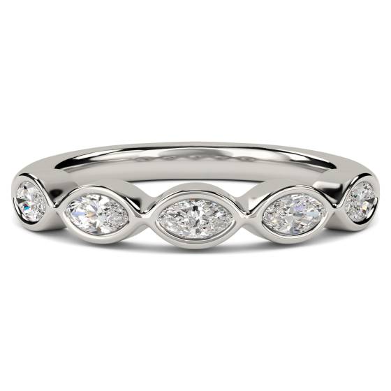 DHHET227 5 Stone Marquise Diamond Bezel Set Half Eternity Ring