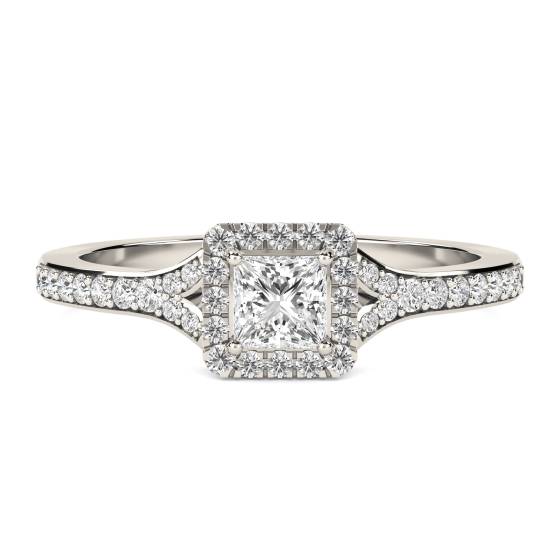 Petite Princess Diamond Halo Ring