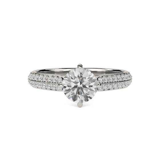 0.60ct VS/F-G Petite Round Diamond Shoulder Set Ring