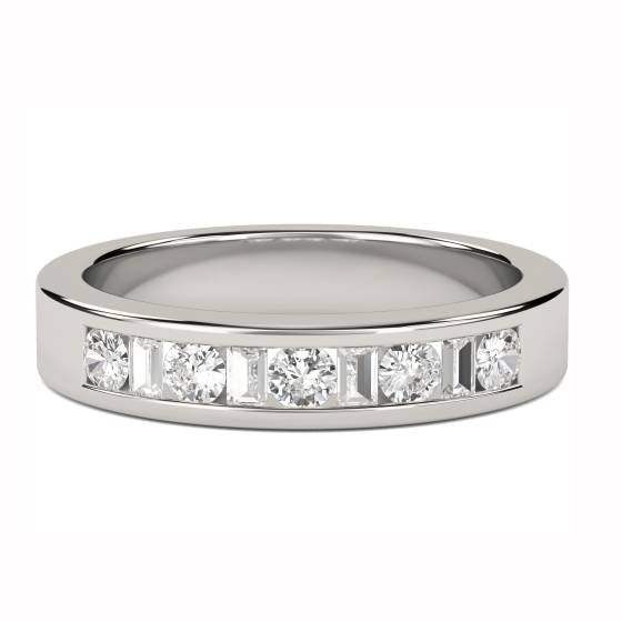 3.5mm Round/Baguette Diamond Eternity Ring