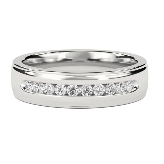 7mm Mens Round Diamond Ring