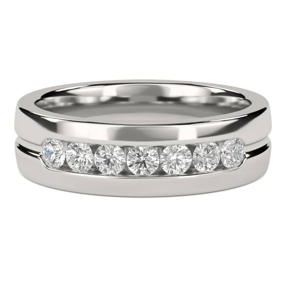 5.5mm Mens Round Diamond Ring