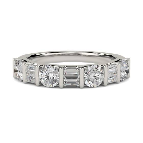 Round and Baguette Diamond Eternity Ring