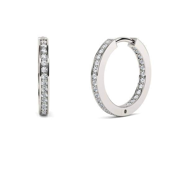 Elegant Round Diamond Hoop Earrings