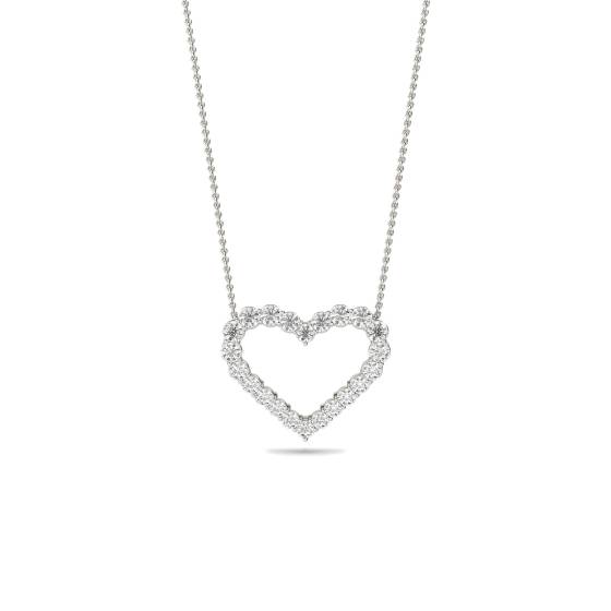 Classic Round Diamond Heart Pendant